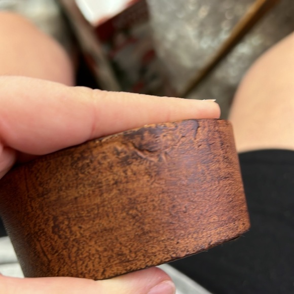 Vintage Round Clay Stone Trinket Jewelry Box Container Storage Art Decor - Picture 10 of 15